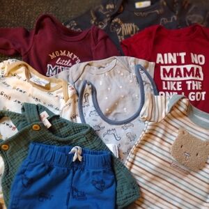 Assorted Lot Of 9 Piece 0-9m Baby Boy Clothing